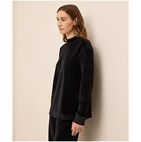 Pact Women's Organic Cotton Velour Mock Neck Pullover