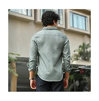 Campus Sutra Men's Sage Green Shard-Tactile Shirt