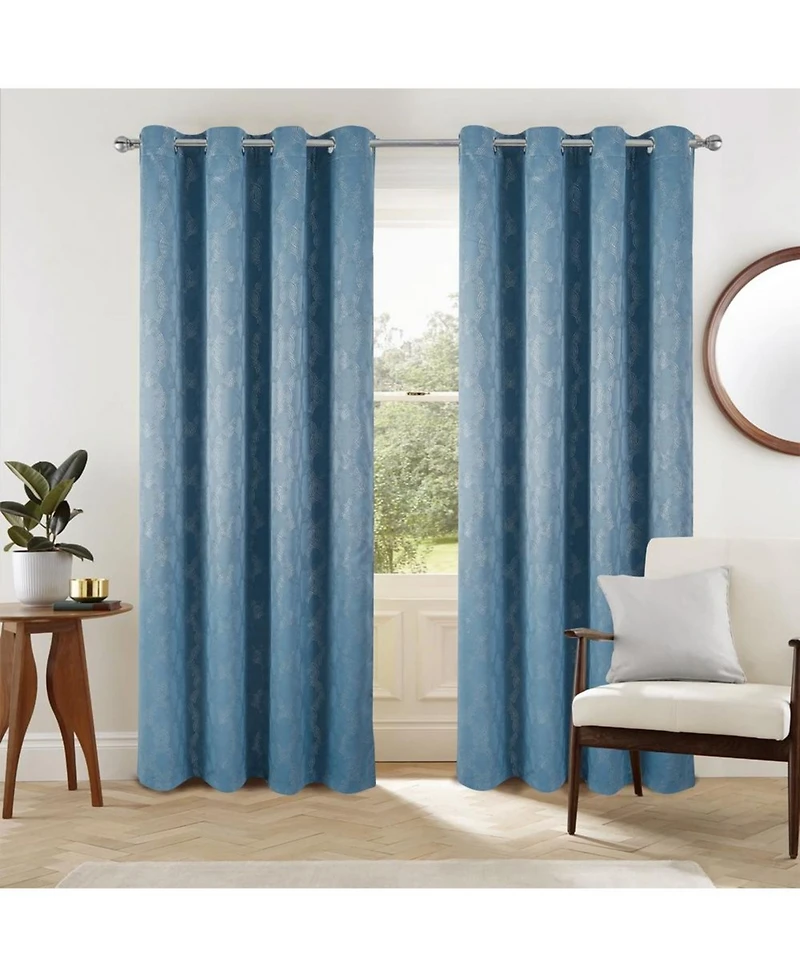 Oliva Gray Jansen Rubber Blackout Grommet Panel - 54x90" Blue