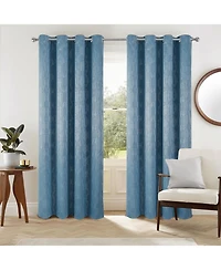 Oliva Gray Jansen Rubber Blackout Grommet Panel - 54x90" Blue