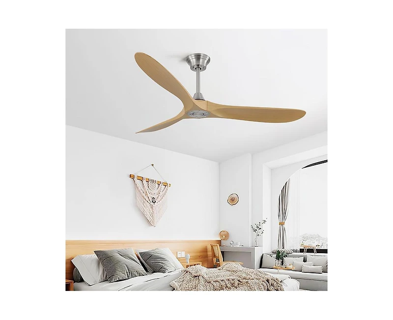 Sofucor 60-inch Modern Luxury Sand Nickel 3-Blade Ceiling Fans with Remote Control and Timer Function