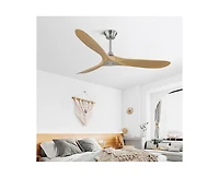 Sofucor 60-inch Modern Luxury Sand Nickel 3-Blade Ceiling Fans with Remote Control and Timer Function