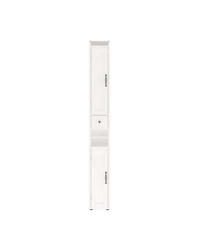 Airsurfer 67.51 Inch Tall Bathroom Storage Cabinet with Adjustable Shelves Freestanding Cabinet with Anti-Tip Open Compartments for Small Spaces White