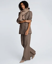 Kenneth Cole Women's Melange Fly Front Mid Rise Flare Pants