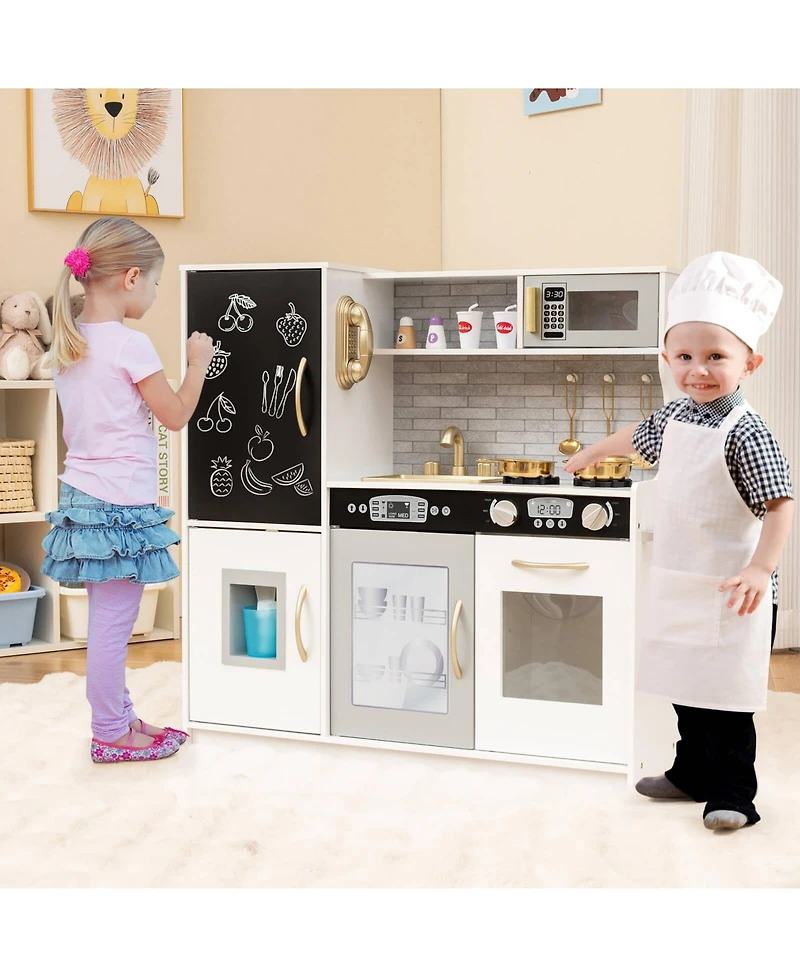 Kid's Pretend Play Kitchen Toddler set with Blackboard