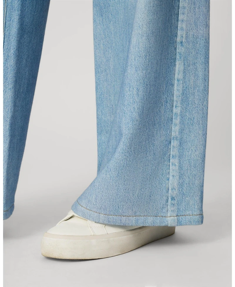 Cable & Gauge Women's Printed Denim Soft Wide Leg Pant