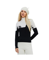 Bellemere New York Women's Merino 'Deer & Tree' Sweater