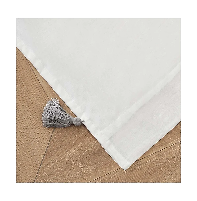 Greenland Home Monterrey Festooned with Large Tassels Window Panel Pair - Each 42"x84" Antique White