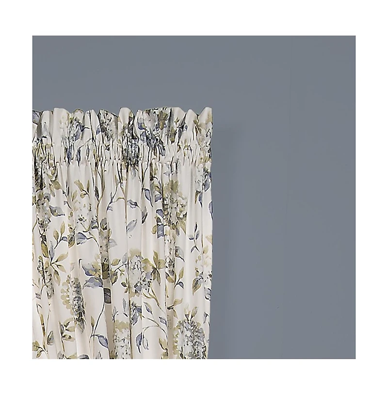 Ellis Curtain Abigail High Quality Design Printed Room Darkening 2-Piece Window Rod Pocket Panel - 90 x 84, Off-white