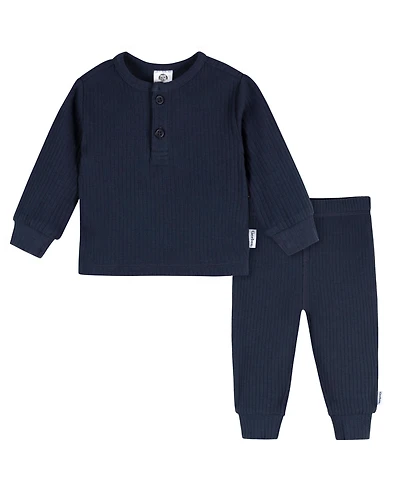 Gerber Baby Boys 2-Piece Top and Active Pant Set, Troposphere, 0-3 Months