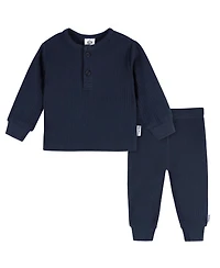 Gerber Baby Boys 2-Piece Top and Active Pant Set, Troposphere, 0-3 Months