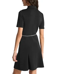 Michael Kors Women's Multi-Pockets Collared Mini Dress