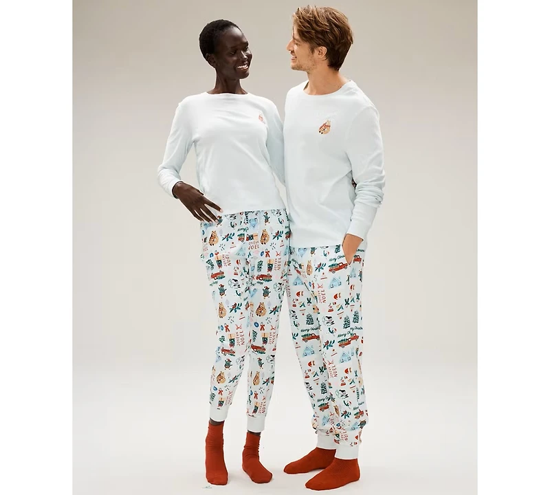Holiday Lane Men's Winter Cotton Pajama Set, Macy's Exclusive