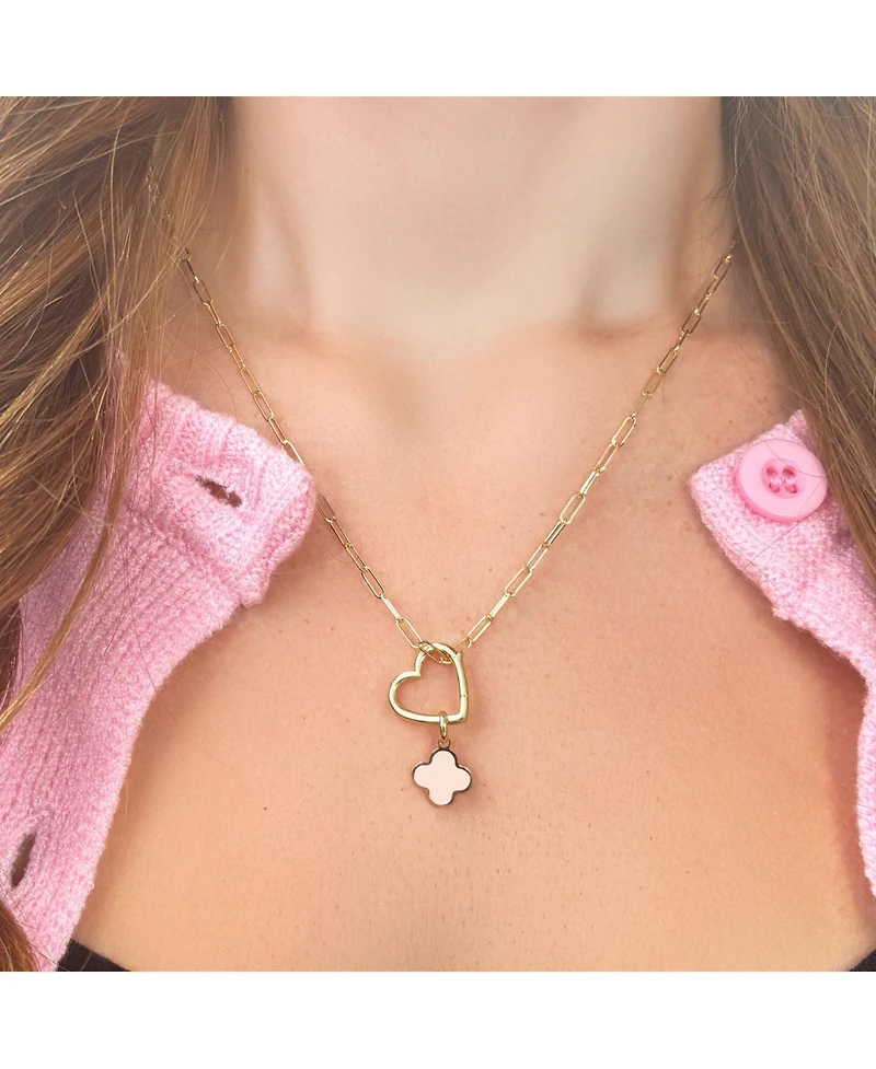 The Lovery Pink Pearl Clover Charm 14K Gold - 10 millimeters