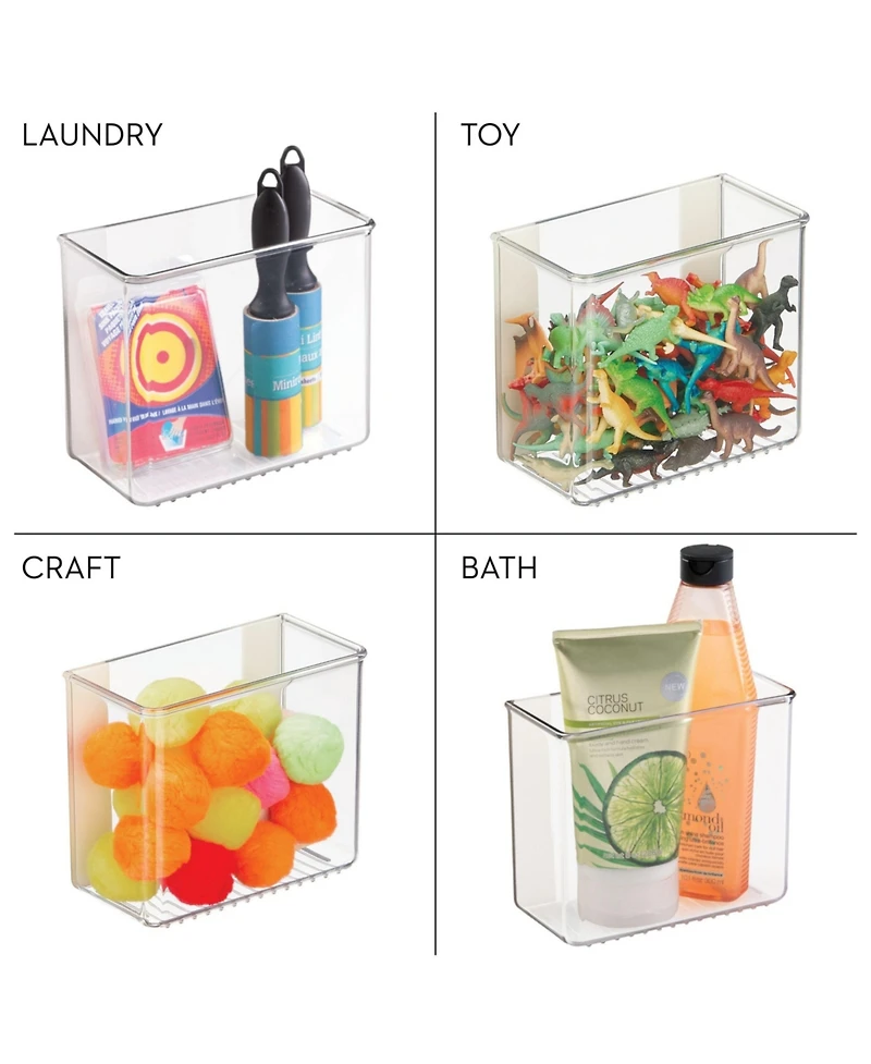 iDesign Adhesive Organizer Bin for Kitchen - Set of 4 - Clear