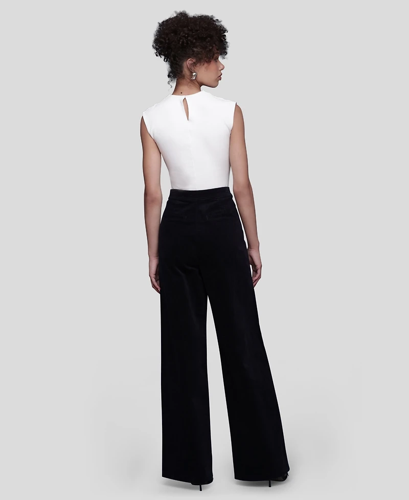 Avec Les Filles Women's Double-Zipper Wide-Leg Pants