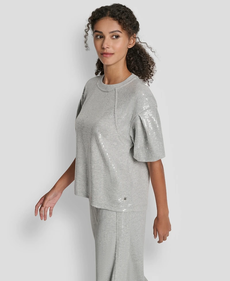 Dkny Jeans Women's Sequined Crewneck Sweatshirt