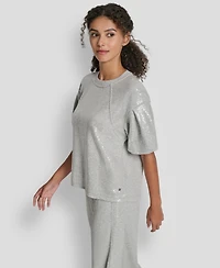 Dkny Jeans Women's Sequined Crewneck Sweatshirt