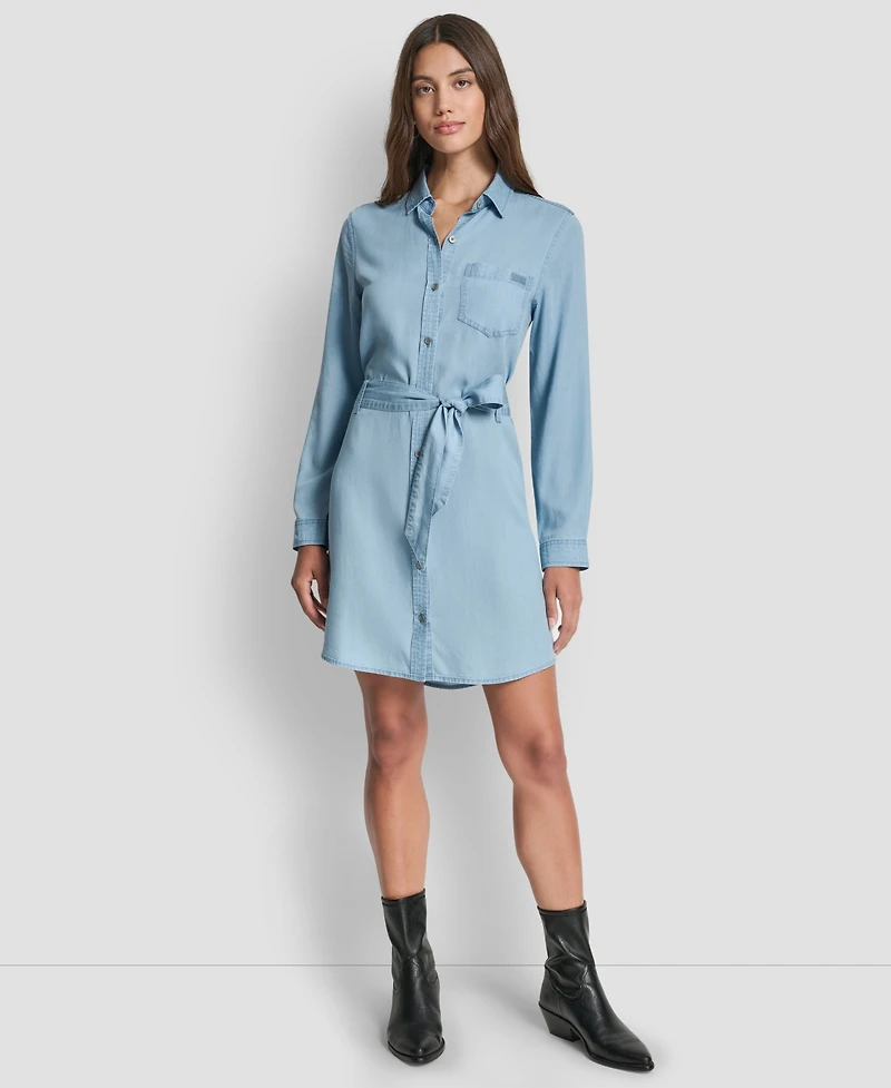Dkny Jeans Women's Long-Sleeve Shirt Dress