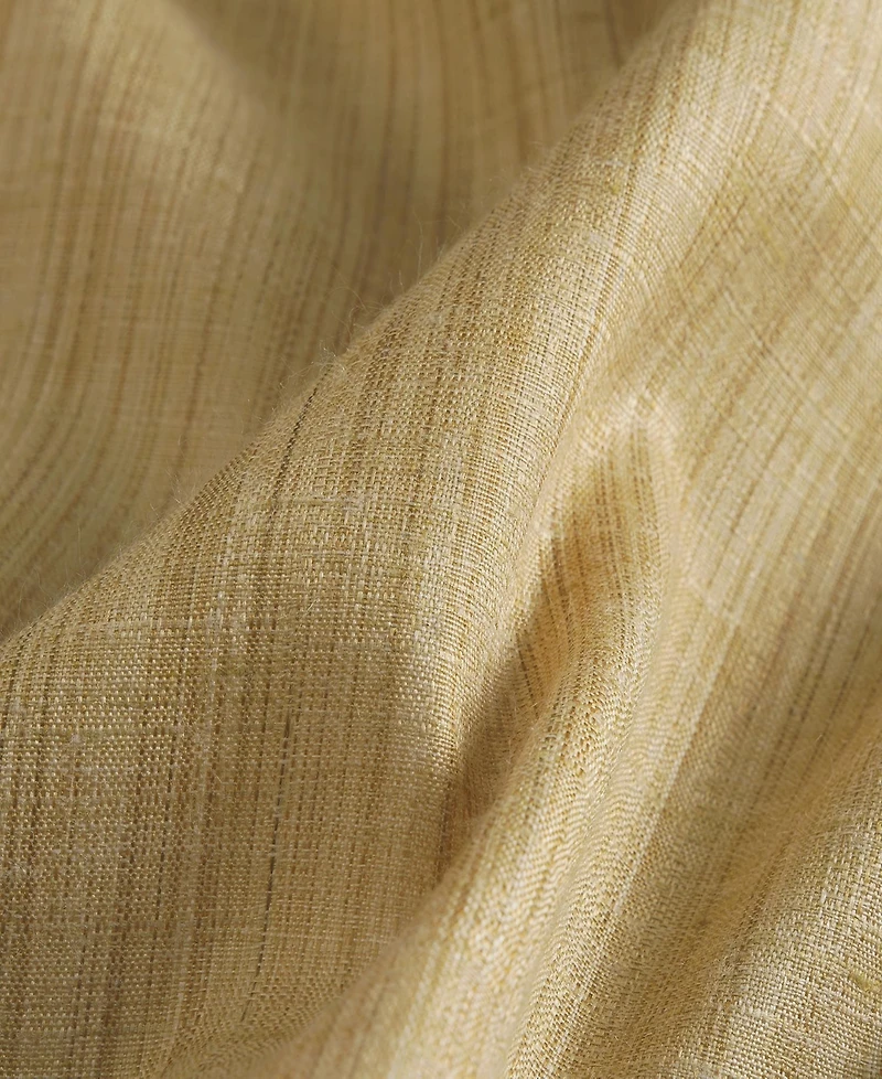 Rustic Weave Linen Curtains (2 Panels) Sheer Window Panel Set, Rod Pocket Curtains