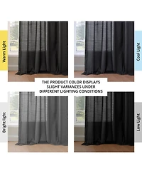 Rustic Weave Linen Curtains (2 Panels) Sheer Window Panel Set, Rod Pocket Curtains