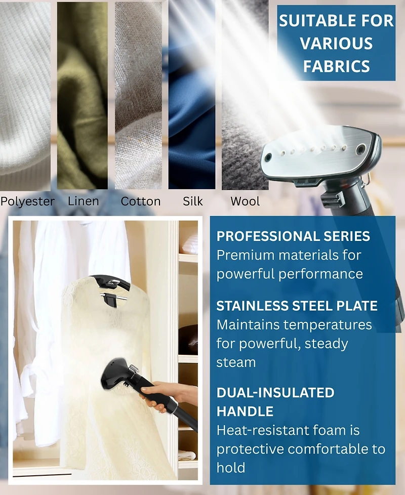 Salav Limited Edition Pro Series Dual Bar 61.4" Luxe Garment Steamer