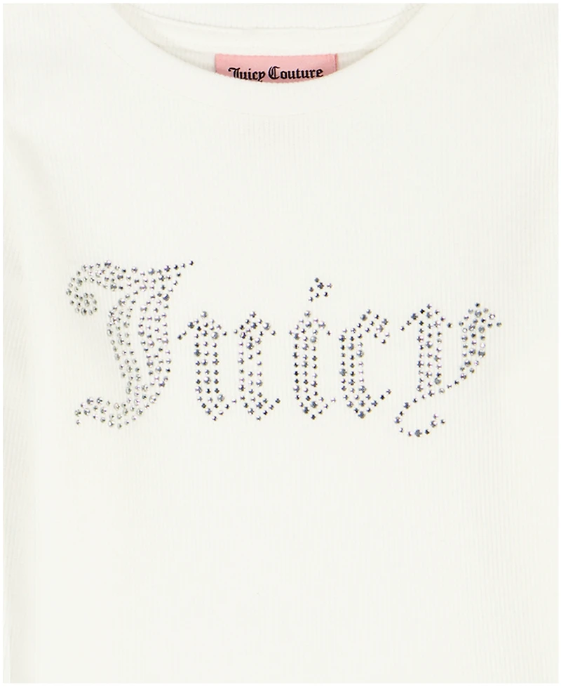 Juicy Couture Girls 4-6X 2-Piece Knit Rib Long-Sleeve T-Shirt and Pants Set