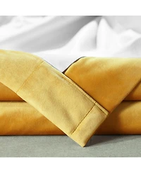 Half Price Drapes Sophomore Gold Signature Plush Velvet Hotel Blackout Curtain