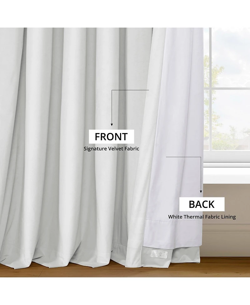 Half Price Drapes Primary White Signature Extra Wide Velvet Blackout Curtain