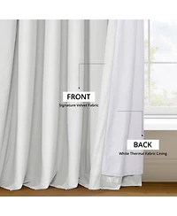 Half Price Drapes Primary White Signature Extra Wide Velvet Blackout Curtain