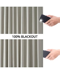 Half Price Drapes Warm White Extra Wide Performance Linen Hotel Blackout Curtain
