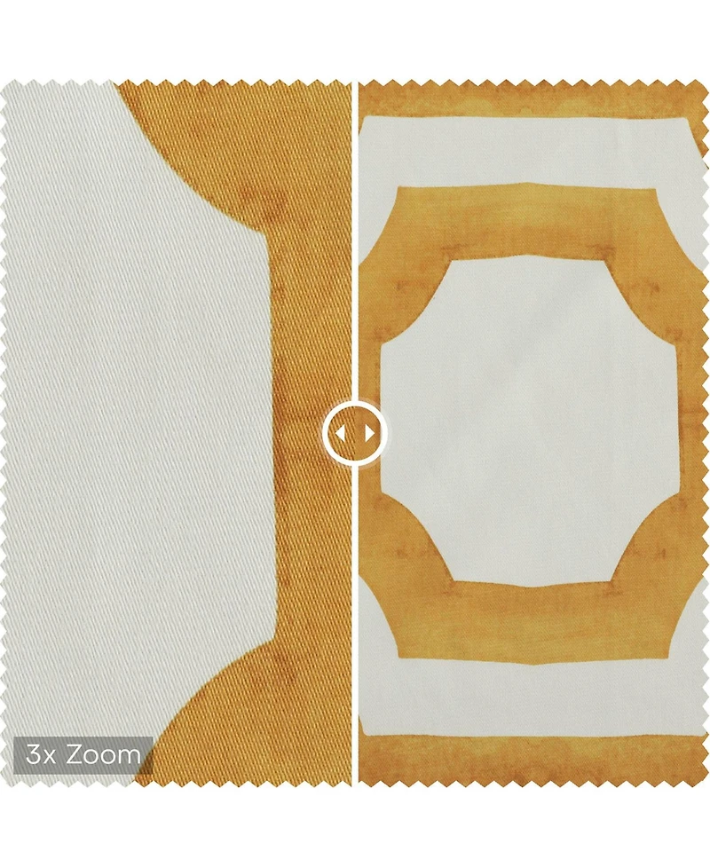 Half Price Drapes Mecca Gold Geometric Printed Cotton Room Darkening Curtain