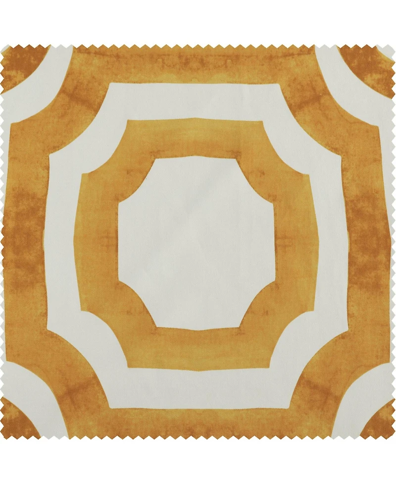 Half Price Drapes Mecca Gold Geometric Printed Cotton Room Darkening Curtain