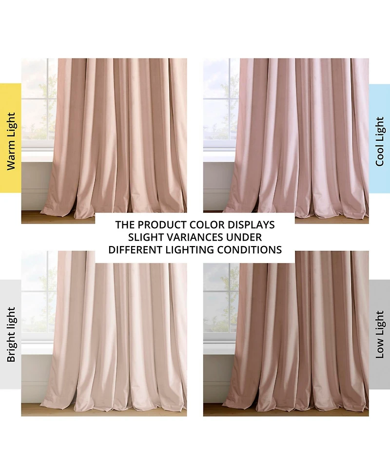 Half Price Drapes Rosey Dawn Signature Velvet Blackout Curtain