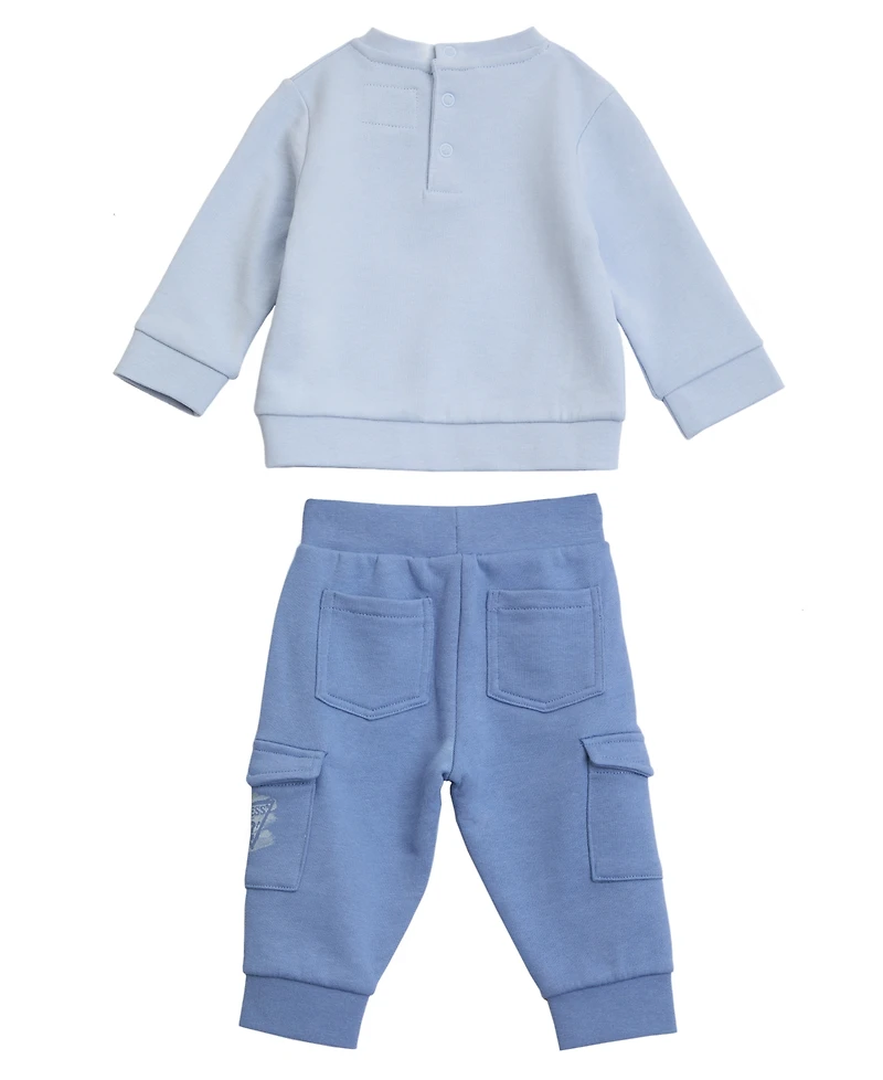 Guess Baby Boys 2-Piece Long-Sleeve Sweatshirt and Cargo Sweatpants Set
