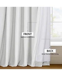Half Price Drapes Primary White Signature Velvet Blackout Curtain