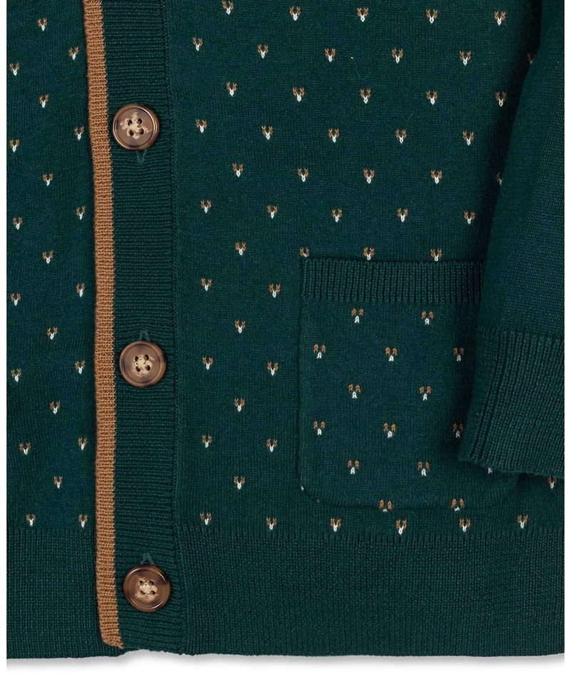 Hope & Henry Boys Organic Long Sleeve Tipped Cardigan Sweater