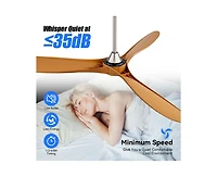 60-inch Modern Luxury Sand Nickel 3-Blade Ceiling Fans with Remote Control and Timer Function