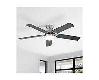 42-inch Modern Minimalist Sand Nickel 5-Blade Ceiling Fans with Led Lights and Remote Control