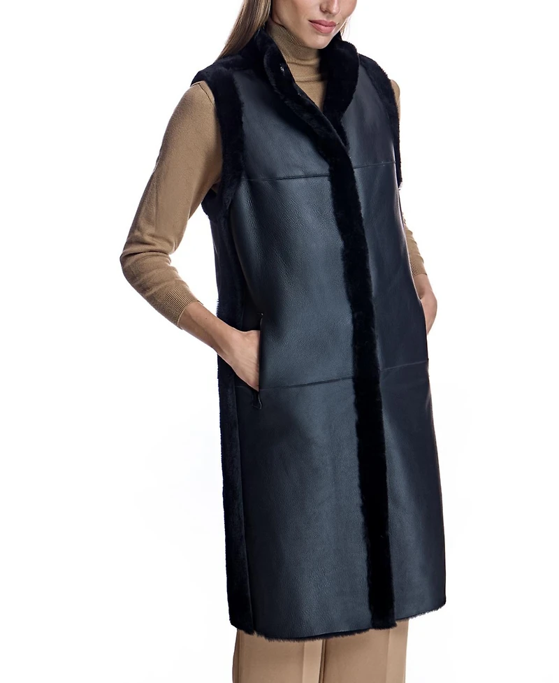 Julia & Stella by Maximilian Women's Shearling Lamb Vest