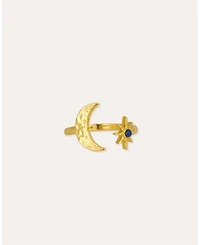 Ottoman Hands Lapis Moon and Star Stacking Ring