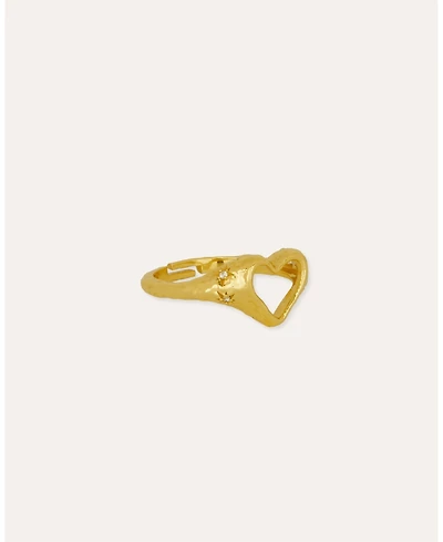 Ottoman Hands Outline Heart Stacking Ring
