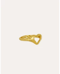 Ottoman Hands Outline Heart Stacking Ring