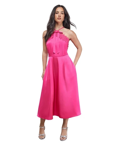 Oasis Women's Lace Detail Midi Prom Dress