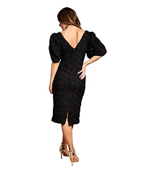 Coast Women's Floral Pleated Sleeve Pencil Dress