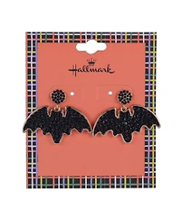 Hallmark Black Stone Bat Earrings