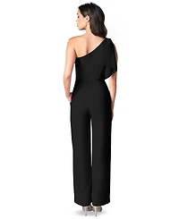 Dress the Population Women's Tiffany Bow-Trim One-Shoulder Jumpsuit