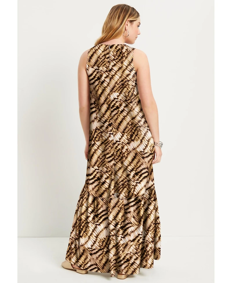 June + Vie Plus Cutout Neckline Maxi Dress