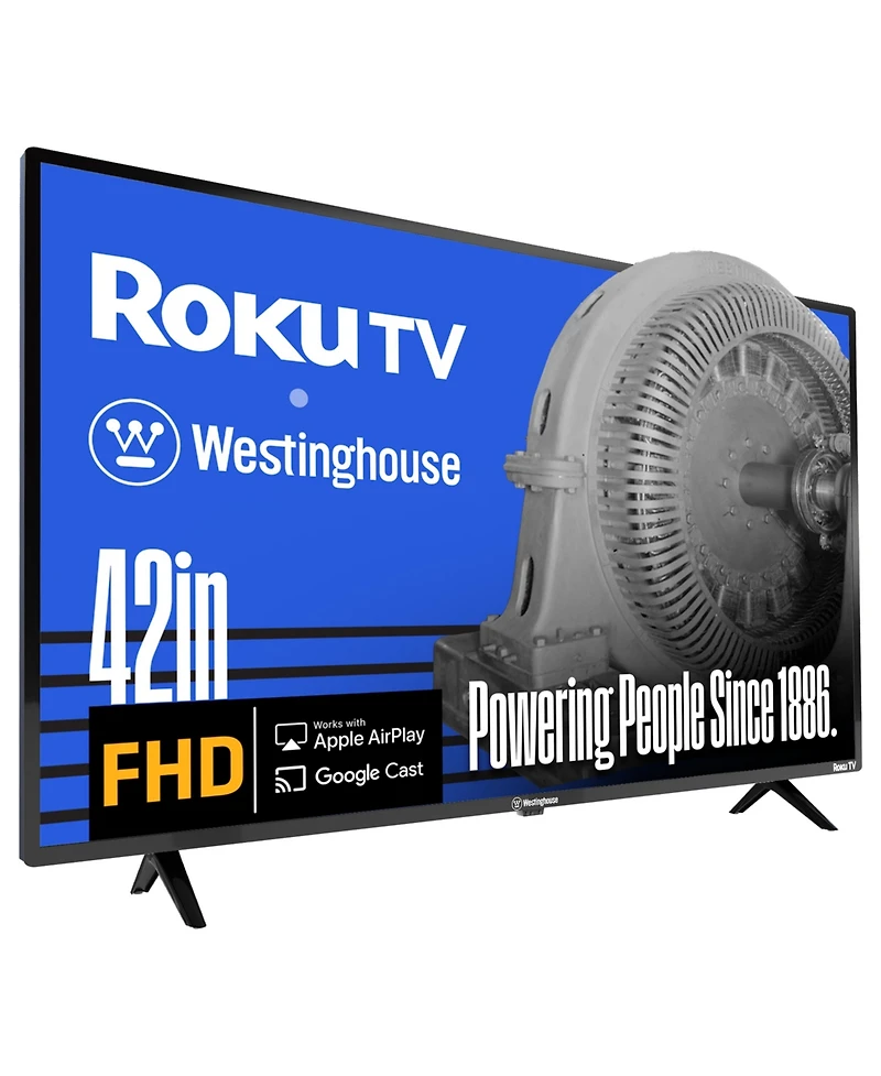 Westinghouse 42" Roku Smart Tv – 1080p Full Hd Led with Wi-Fi, Flat Screen Compatible with Apple HomeKit, Alexa, Google Assistant