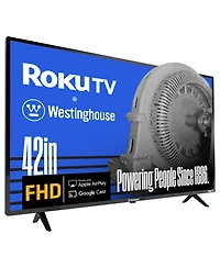 Westinghouse 42" Roku Smart Tv – 1080p Full Hd Led with Wi-Fi, Flat Screen Compatible with Apple HomeKit, Alexa, Google Assistant